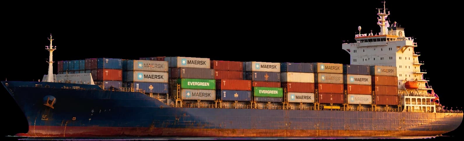 Container ship sailing from an Indian port to the EU